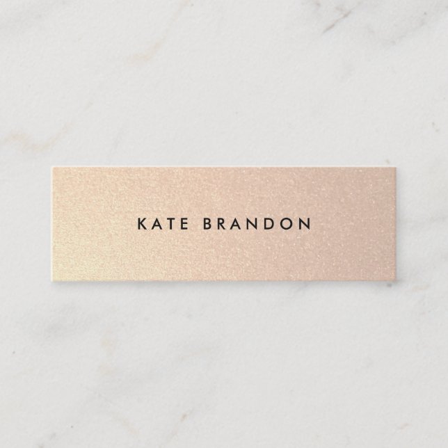 Chic Stylish Faux Brushed Gold Beauty Salon Mini Business Card (Front)