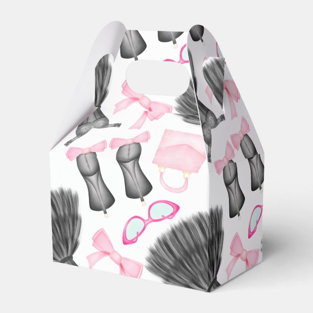 Chic Stylish Girly High Heels Fashion Pattern Favour Box (Front Side)