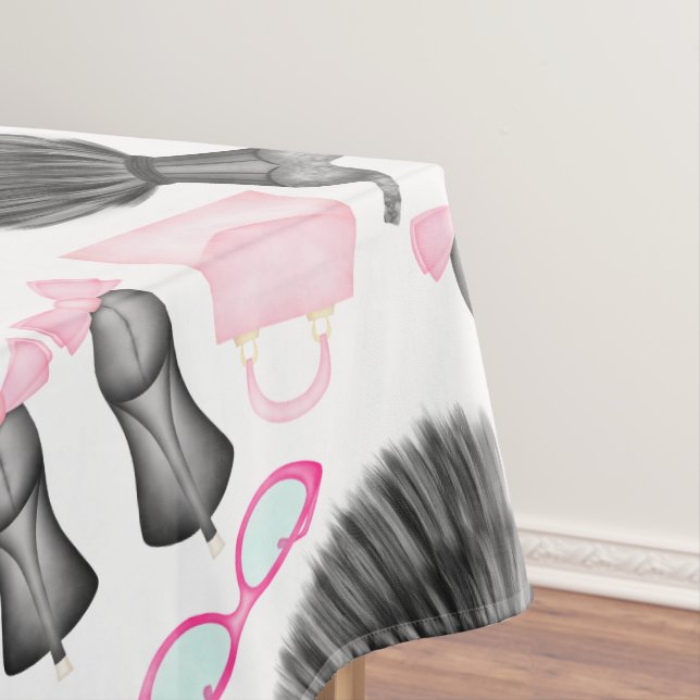 Chic Stylish Girly High Heels Fashion Pattern Tablecloth (In Situ)