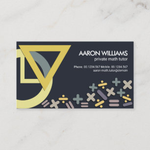Chic Stylish Mathematics Symbols Motif Tutor Business Card