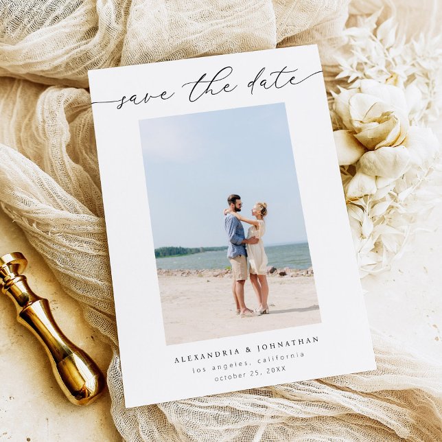 Chic Stylish Mod Photo Save the Date 3 Invitation (Creator Uploaded)