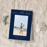 Chic Stylish Mod Photo Save the Date 3 - Navy