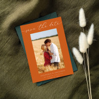 Chic Stylish Mod Photo Save the Date 3 - Orange