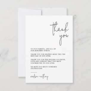 Chic Stylish Modern Photo Wedding Thank You Card