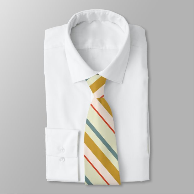 Chic Stylish Multicolor Stripes Pattern Fashion  Tie (Tied)