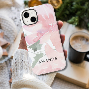 Chic Stylish Pink Floral Case-Mate iPhone 14 Case