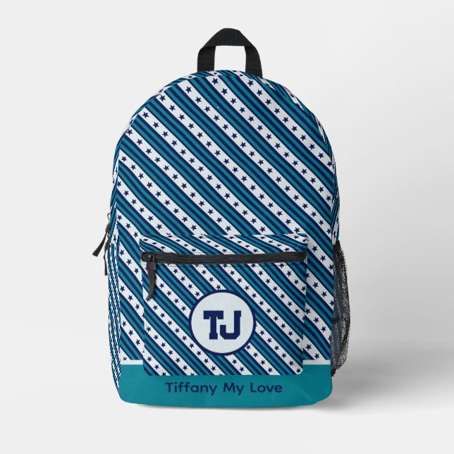 Chic Summer Team Patterned Backpack (Front)