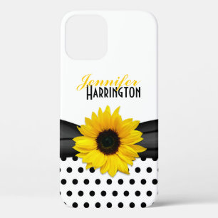 Chic Sunflower Polka Dot iPhone 12 Case