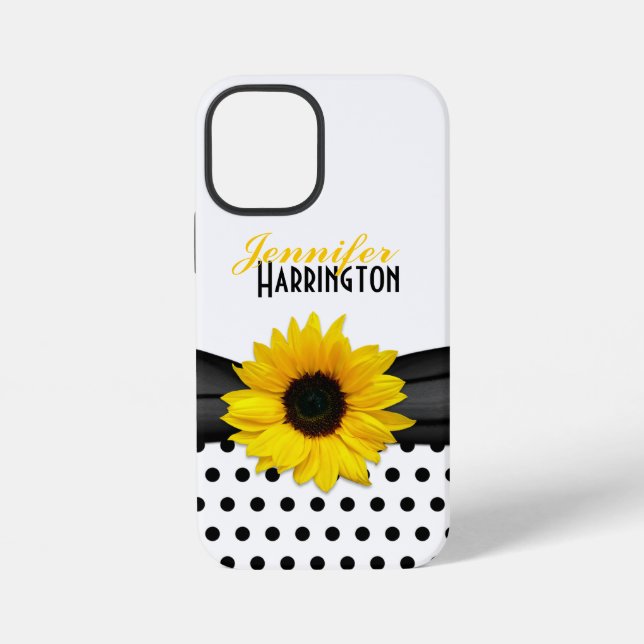 Chic Sunflower Polka Dot iPhone Case (Back)