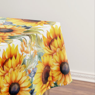 Chic Sunflowers Flowers Floral Tablecloth