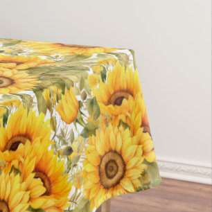 Chic Sunflowers Flowers Floral Tablecloth