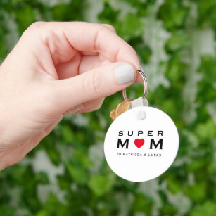 Chic Super Mum Heart Happy Mother's Day Key Ring