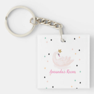 Chic Swan, Stars, Princess   Key Ring