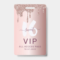 Chic Sweet 16 Glitter Pink VIP Birthday Invitation