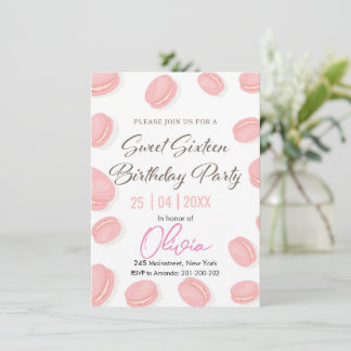 Chic & Sweet: Macaron Birthday Party Invitation