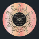Chic Swirls 50 Wedding Anniversary Large Clock<br><div class="desc">Elegant gold swirls wedding anniversary clock.</div>
