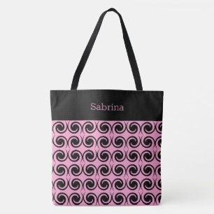 Chic Swirls Monogrammed Tote Bag