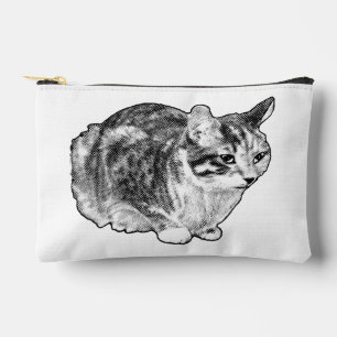 Chic Tabby Lines with Snowy Specks Accessory Pouch