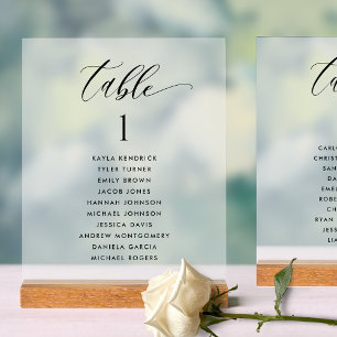 Chic Table Wedding Seating Plan Card Frosted Style Acrylic Sign