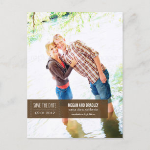 Chic Tag Save The Date Postcard - Brown