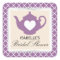 Chic Tan & Purple Teapot Bridal Shower Tea Sticker