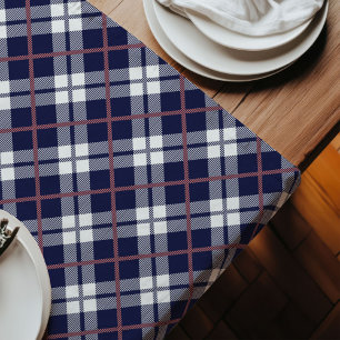 Chic Tartan Tablecloth in Coral and Navy Colors