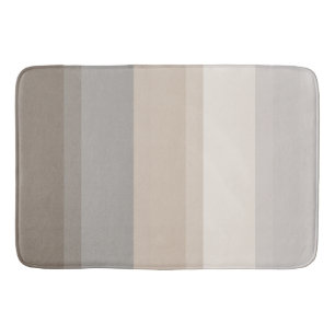 Chic Taupe, Cream and Grey Striped Bath Mat