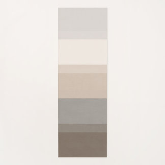 Chic Taupe, Cream and Grey Striped Designer Yoga Mat