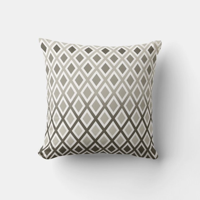 Chic Taupe Diamond Pattern Decorator Accent Cushion (Front)