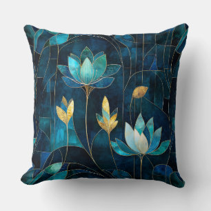 Chic teal chrysanthemum  cushion