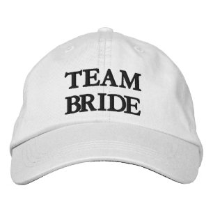 Chic Team Bride black and white bridesmaid Embroidered Hat