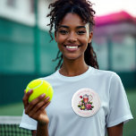 Chic Tennis Social Club Bachelorette weekend 6 Cm Round Badge<br><div class="desc">Make your bachelorette party unforgettable with this chic "Social Club" button. Featuring elegant floral accents, tennis details, and a champagne glass motif, this button is perfect for adding a stylish touch to your celebration. Ideal as a party favour, name tag, or keepsake for a sophisticated, preppy-themed weekend. Customisable for your...</div>