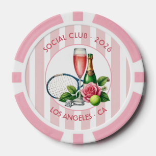 Chic Tennis Social Club Bridal Shower Photo Poker Chips