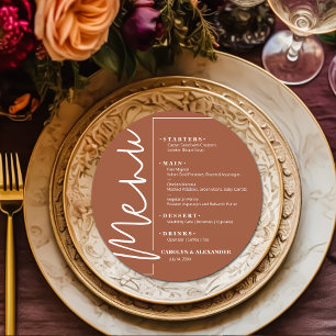 Chic Terracotta Round Menu