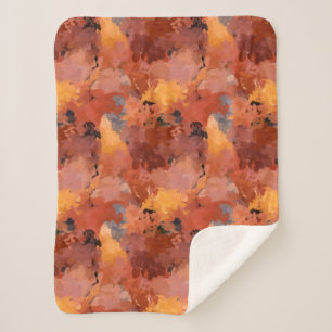 Chic Terracotta Rust Trendy Brown Abstract Sherpa Blanket