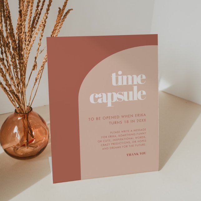 Chic terracotta Time capsule 1st Birthday sign (Creator Uploaded)