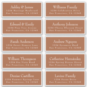 Chic TerraCotta Wedding Guest Address Labels