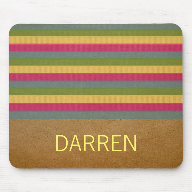 Chic Textured Stripes Mousepad (Front)