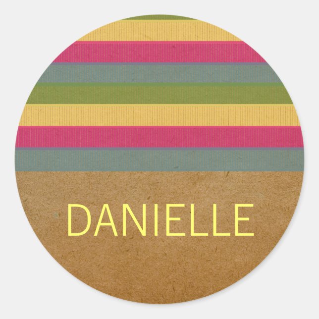 Chic Textured Stripes Stickers (Front)