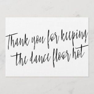 Chic "Thank you" for wedding band, musician or DJ Thank You Card