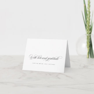 Chic Thank you Wedding Custom Note Card