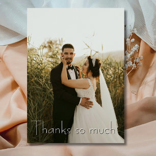 Chic Thanks So Much Wedding Photo Dusty Rose Thank You Card
