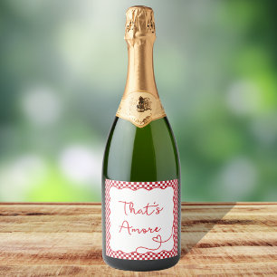 Chic 'That's Amore' Italian-Themed Customisable  Sparkling Wine Label