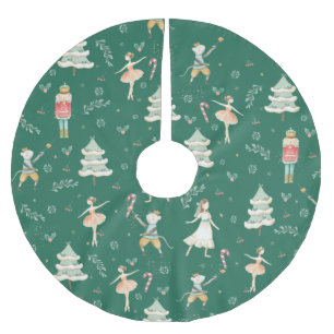 Chic The Nutcracker Christmas Ballet Green Brushed Polyester Tree Skirt