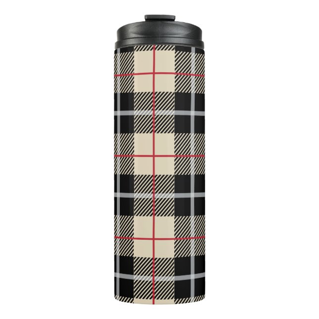 Chic Thompson Camel Plaid Pattern Thermal Tumbler (Front)