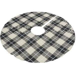 Chic Thompson Camel Tartan Plaid Pattern Brushed Polyester Tree Skirt