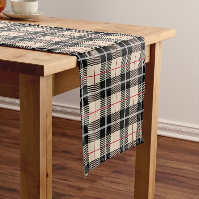 Chic Thompson Camel Tartan Plaid Pattern Short Table Runner (In Situ)