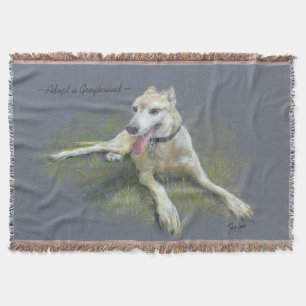 CHIC THROW_"Adopt a Greyhound" ORIGINAL PASTEL Throw Blanket