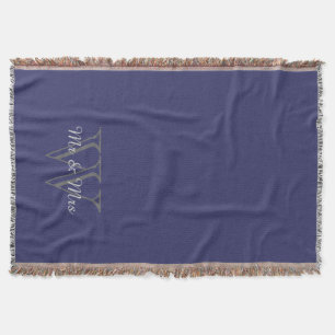 CHIC THROW_"Mr & Mrs" OVER MONOGRAM Throw Blanket