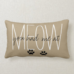CHIC THROW PILLOW_"YOU HAD ME AT MEOW" LUMBAR CUSHION